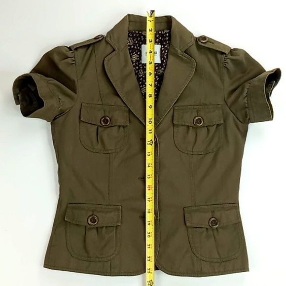 Moschino Cheapandchic Short Sleeve Military Green Shirt/Jacket/Shaket Size 8 - Picture 8 of 15